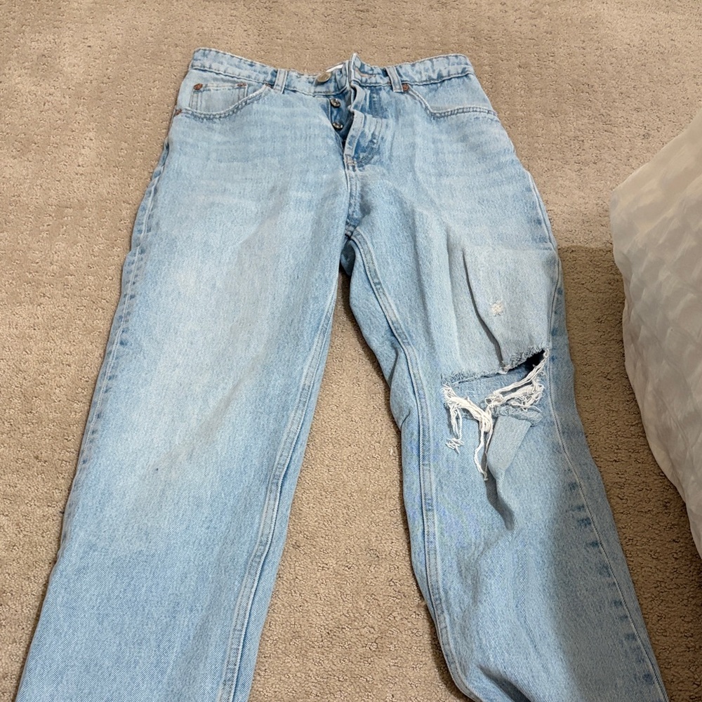 Zara Light Blue Distressed Jeans